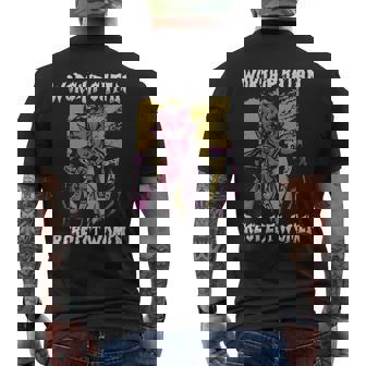 Worship Satan Funny Satan Gift - Worship Satan Funny Satan Gift Mens Back Print T-shirt - Monsterry