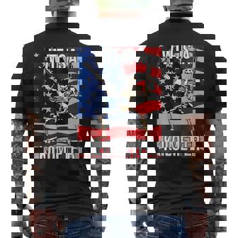 Wtf Is A Kilometer Us Usa American Flag Skeleton Men's T-shirt Back Print - Monsterry
