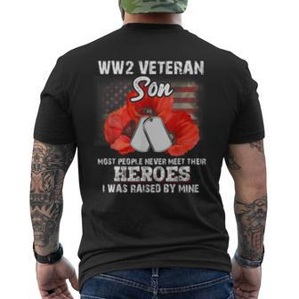 Wwii Veteran Son Most People Never Meet Their Heroes Poppy Men's Back Print T-shirt | Mazezy