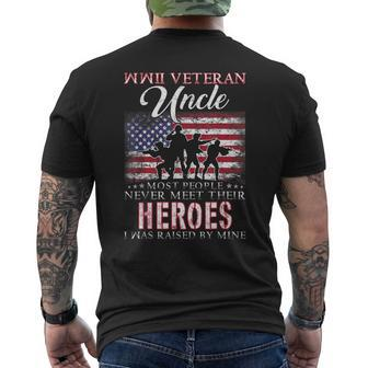 Wwii Veteran Uncle Most People Never Meet Their Heroes Men's Back Print T-shirt | Mazezy