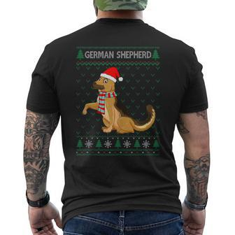 Xmas German Shepherd Dog Ugly Christmas Sweater Party Men's T-shirt Back Print - Monsterry CA