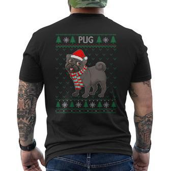 Xmas Pug Dog Ugly Christmas Sweater Party Men's T-shirt Back Print - Monsterry