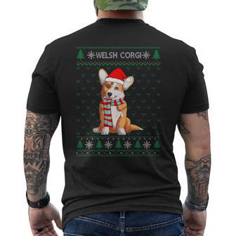 Xmas Welsh Corgi Ugly Christmas Sweater Party Men's T-shirt Back Print - Monsterry DE