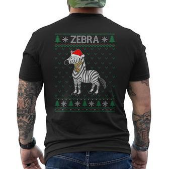 Xmas Zebra Ugly Christmas Sweater Party Men's T-shirt Back Print - Monsterry