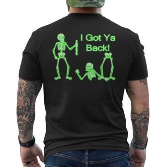 I Got Ya Back Skeleton Glow In The Dark Mens Back Print T-shirt | Mazezy