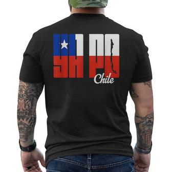 Ya Po Chile Flag And Map Word Fill Chile Funny Gifts Mens Back Print T-shirt | Mazezy
