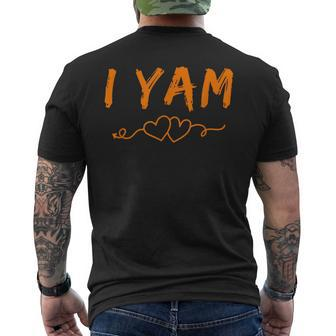 I Yam She's My Sweet Potato Couples Thanksgiving Men's T-shirt Back Print - Seseable