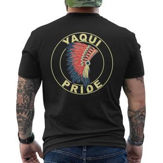 Yaqui Pride Proud Native American Headdress Yaqui Tribe Mens Back Print T-shirt | Mazezy