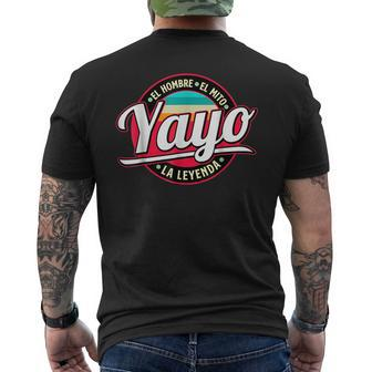 Yayo The Myth The Legend Gift Fathers Day Grandpa Man Mens Back Print T-shirt | Mazezy UK