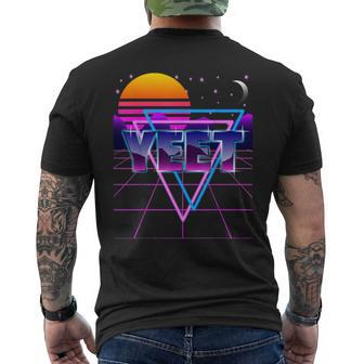 Yeet Colorful Glitch Out Run Vaporwave Synthwave Men's T-shirt Back Print | Mazezy