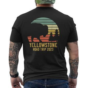 Yellowstone National Park Family Road Trip 2023 Matching Mens Back Print T-shirt | Mazezy