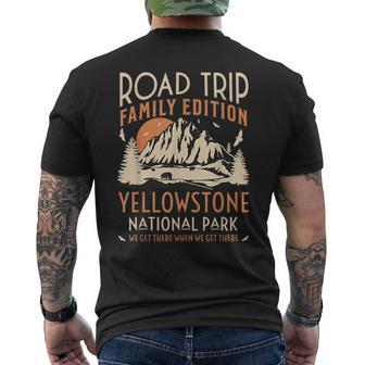 Yellowstone Us National Park Family Road Trip Vacation Yellowstone Funny Gifts Mens Back Print T-shirt | Mazezy