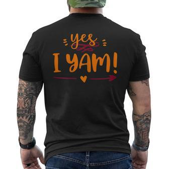 Yes I Yam Thanksgiving Heart Matching Couple Men's T-shirt Back Print - Monsterry DE