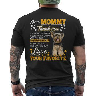Yorkie Dear Mommy Thank You For Being My Mommy Mens Back Print T-shirt - Monsterry CA