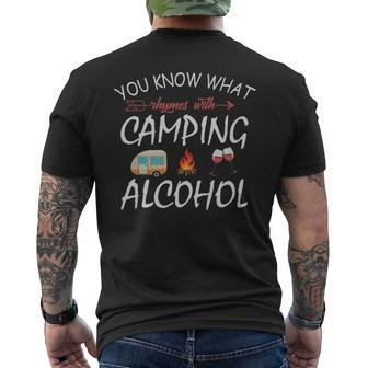 You Know What Rhymes With Camping Alcohol - You Know What Rhymes With Camping Alcohol Mens Back Print T-shirt - Monsterry AU