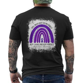 You May Not Remember But I Will Never Forget Alzheimer Mens Back Print T-shirt | Mazezy UK