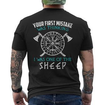 Your First Mistake Viking Norse Mens Back Print T-shirt - Seseable