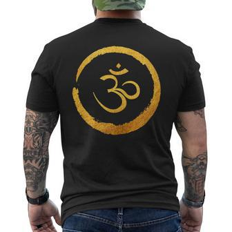 Zen Buddha Energy Symbol Golden Yoga Meditation Harmony Men's T-shirt Back Print | Mazezy