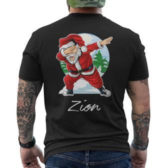 Zion Name Gift Santa Zion Mens Back Print T-shirt - Seseable