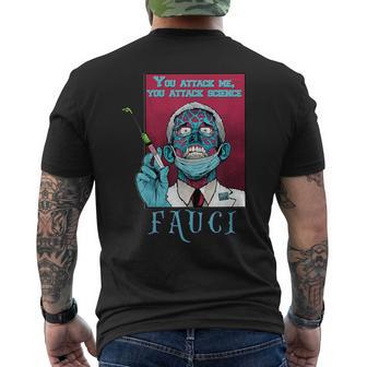 Zombie Fauci Science Anti Mask Arrest Fauci Dr Fauci Lied Men's T-shirt Back Print | Mazezy