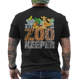 Zookeeper Costume Zebra Wild Print African Animal Keeper Men's T-shirt Back Print - Monsterry
