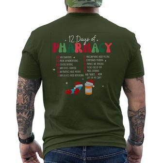 12 Days Of Pharmacy Christmas Pharmacist Tech Xmas Men's T-shirt Back Print | Mazezy