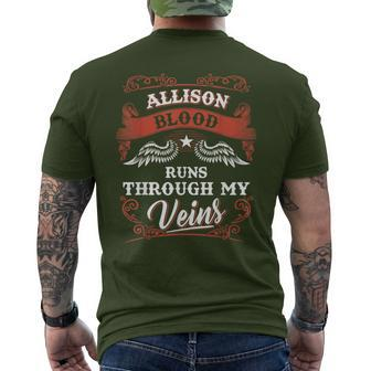 Allison Blood Runs Through My Veins Family Christmas Men's T-shirt Back Print - Seseable