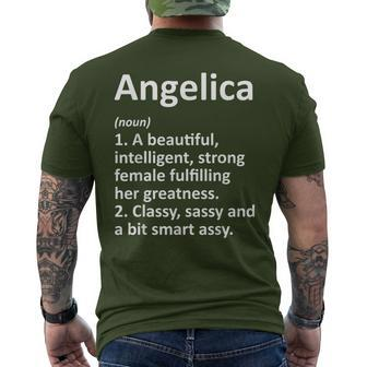 Angelica Definition Personalized Name Christmas Men's T-shirt Back Print | Mazezy