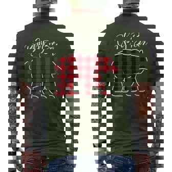 Baby Bear Pajama Red Buffalo Xmas Family Christmas Men's T-shirt Back Print - Thegiftio