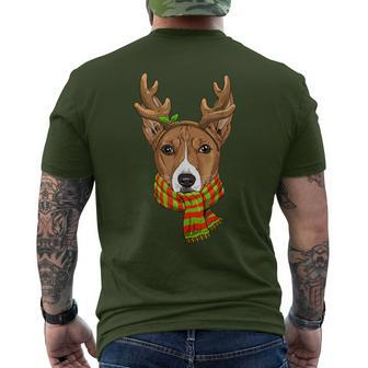 Basenji Dog Christmas Season Breed Owner Enthusiasts Keeper Men's T-shirt Back Print | Mazezy