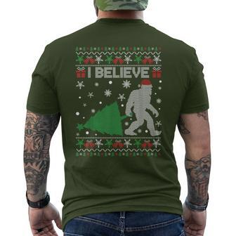 I Believe Big Foot Sasquatch Ugly Christmas Holiday Men's T-shirt Back Print - Seseable