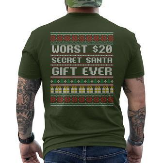Best Worst $20 Secret Santa Ever Idea Men's T-shirt Back Print - Monsterry
