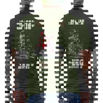 Big Nick Energy Christmas Santa Riding A Motorcycle Men's T-shirt Back Print - Thegiftio
