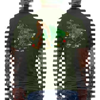 Bigfoot Christmas Tree Lights Xmas Boys Sasquatch Lovers Men's T-shirt Back Print - Thegiftio