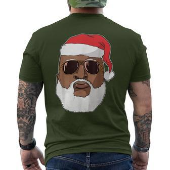 Black Hip Hop Santa Claus Novelty African American Santa Men's T-shirt Back Print - Monsterry DE