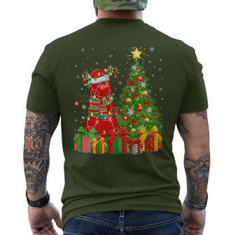 Bocce Ball Snowman Lights Xmas Tree Santa Bocce Christmas Men's T-shirt Back Print | Mazezy