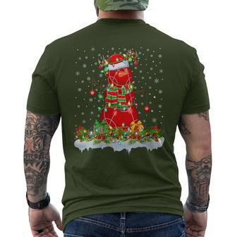 Bocce Ball Snowman Xmas Lighting Santa Bocce Ball Christmas Men's T-shirt Back Print | Mazezy