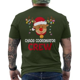 Chaos Coordinator Crew Reindeer Santa Hat Christmas Lights Men's T-shirt Back Print - Monsterry UK