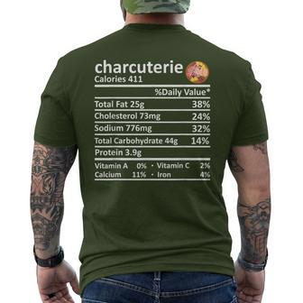 Charcuterie Nutrition Food Facts Thanksgiving Costume Xmas Men's T-shirt Back Print | Mazezy