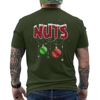 Chest Nuts Christmas Red Plaid Matching Couple Chestnuts Men's T-shirt Back Print | Mazezy