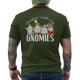Chillin With My Gnomies With Four Gnomes Christmas Men's T-shirt Back Print - Seseable