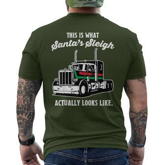 Christmas Asphalt Cowboy Trucker Truck Driver Men's T-shirt Back Print | Mazezy