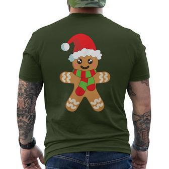 Christmas Baking Cookie Cute Gingerbread Man Men's T-shirt Back Print - Seseable