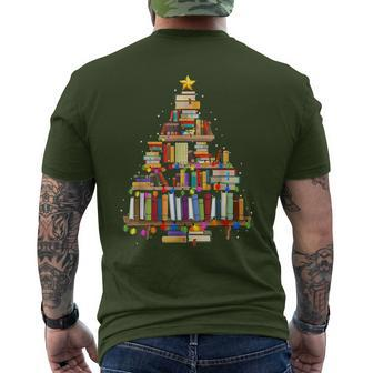 Christmas Book Tree Men's T-shirt Back Print | Mazezy