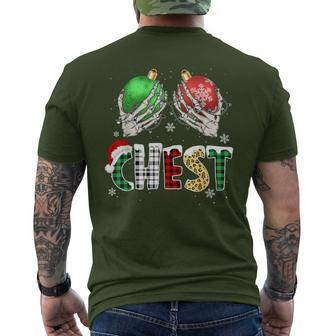 Christmas Chest Nuts Chestnuts Xmas Couple Matching Costume Men's T-shirt Back Print | Mazezy