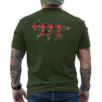 Christmas Dog Czechoslovakian Wolfdog Buffalo Plaid Family Men's T-shirt Back Print | Mazezy CA