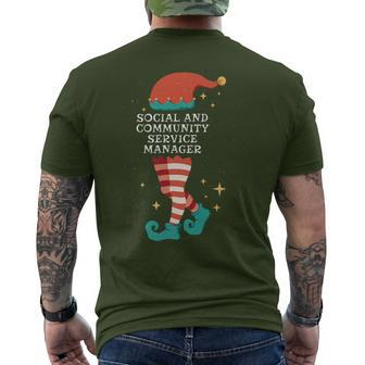 Christmas Gnome Xmas Social And Community Service Manager Men's T-shirt Back Print | Mazezy