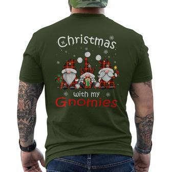 Christmas With My Gnomies Buffalo Red Plaid Gnome For Family Men's T-shirt Back Print - Thegiftio UK