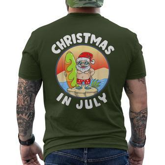 Christmas In July Santa Summer Beach Christmas In July Party Men's T-shirt Back Print - Monsterry AU