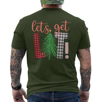 Christmas Let's Get Lit Festive Alcohol Men's T-shirt Back Print | Mazezy